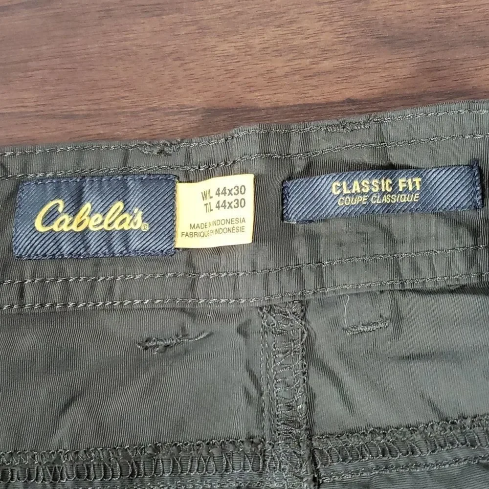 Cabela's Cedar Crossing Convertible Fishing Hiking Pants Army‎ Green 44
